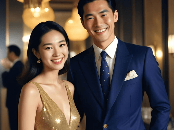 Couple enjoying a refined evening in Singapore